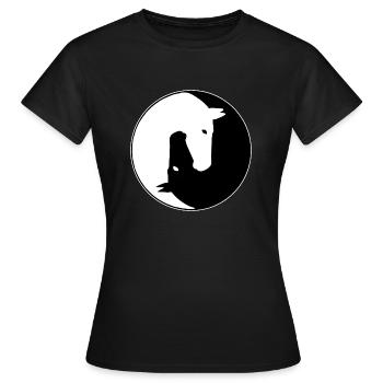 Yin yang cheval - T-shirt Femme - noir - Devant - AI Model Female 172 dark (172cm)