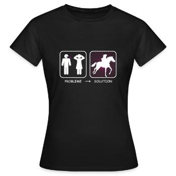 Problem? Solution - Women's T-Shirt - black - Front - AI Model Female 172 dark (172cm)