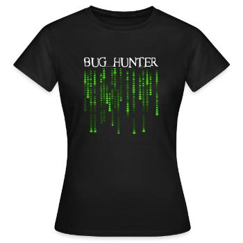 Bug Hunter - Bugs du code source vert néon - T-shirt Femme - noir - Devant - AI Model Female 172 dark (172cm)
