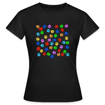 Paws - Women's T-Shirt - black - Front - AI Model Female 172 dark (172cm)