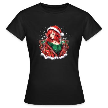 Elfe de Noël - T-shirt Femme - noir - Devant - AI Model Female 172 dark (172cm)