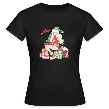 Elfe de Noël - T-shirt Femme - noir - Devant - AI Model Female 172 dark (172cm)