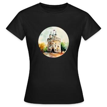 Tour du drapeau de Londres - T-shirt Femme - noir - Devant - AI Model Female 172 dark (172cm)