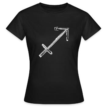 Zodiac Design SAGITTARIUS (Schütze) - Frauen T-Shirt - Schwarz - Vorne - AI Model Female 172 dark (172cm)
