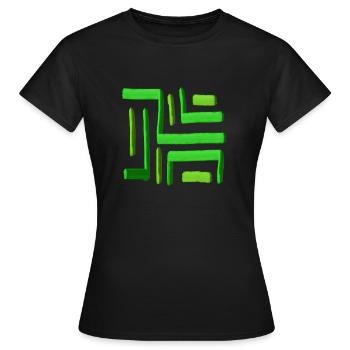 Labyrinthe peinture verte - T-shirt Femme - noir - Devant - AI Model Female 172 dark (172cm)