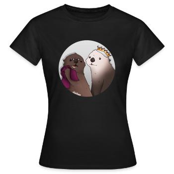 Conférences Tazz | Kunik et Katmai - T-shirt Femme - noir - Devant - AI Model Female 172 dark (172cm)