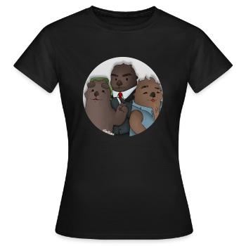 Conférences Tazz | Riri, Mak et Hardy - T-shirt Femme - noir - Devant - AI Model Female 172 dark (172cm)