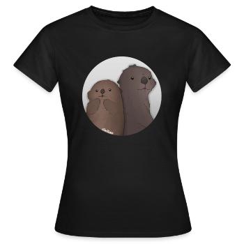 Conférences Tazz | Luna et Tofi - T-shirt Femme - noir - Devant - AI Model Female 172 dark (172cm)