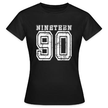 NINETEEN 1990 - Women's T-Shirt - black - Front - AI Model Female 172 dark (172cm)