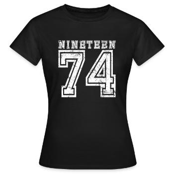 NINETEEN 1974 - Women's T-Shirt - black - Front - AI Model Female 172 dark (172cm)