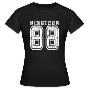 NINETEEN 1988 - Women's T-Shirt - black - Front - AI Model Female 172 dark (172cm)