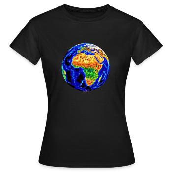 Globe Blue Planet Globe - Women's T-Shirt - black - Front - AI Model Female 172 dark (172cm)