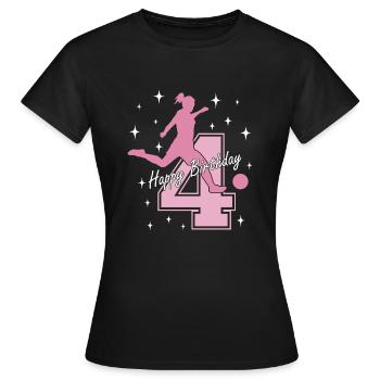 4. Geburtstag Fussball Fussballspielerin - Frauen T-Shirt - Schwarz - Vorne - AI Model Female 172 dark (172cm)