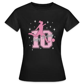 10. Geburtstag Fussball Fussballspielerin - Frauen T-Shirt - Schwarz - Vorne - AI Model Female 172 dark (172cm)
