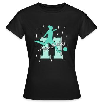 11. Geburtstag Fussball Fussballspielerin - Frauen T-Shirt - Schwarz - Vorne - AI Model Female 172 dark (172cm)