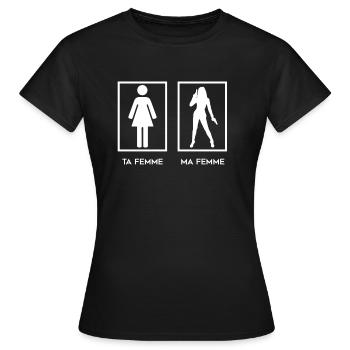 Ta Femme Ma Femme - Tir et Tireur Sportif - T-shirt Femme - noir - Devant - AI Model Female 172 dark (172cm)