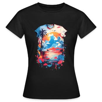 Karibik Shirt - Frauen T-Shirt - Schwarz - Vorne - AI Model Female 172 dark (172cm)