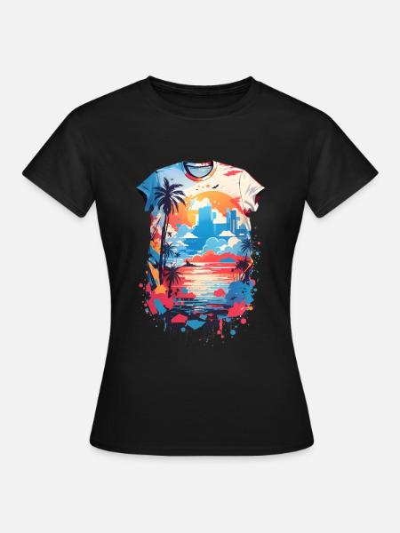 Karibik Shirt - Frauen T-Shirt - Schwarz
