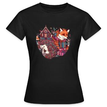 Igel&Fuchs - Frauen T-Shirt - Schwarz - Vorne - AI Model Female 172 dark (172cm)