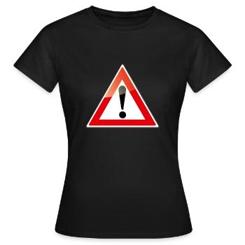 attention - T-shirt Femme - noir - Devant - AI Model Female 172 dark (172cm)
