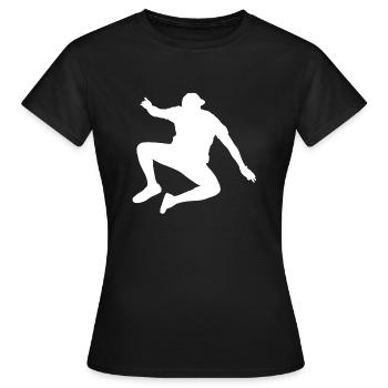 Cool Design: Free Running Springer - T-shirt Femme - noir - Devant - AI Model Female 172 dark (172cm)