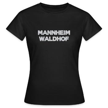 Mannheim Waldhof - mit Muster - Frauen T-Shirt - Schwarz - Vorne - AI Model Female 172 dark (172cm)