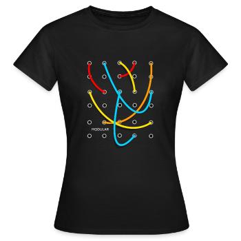 synthesizer modular - Frauen T-Shirt - Schwarz - Vorne - AI Model Female 172 dark (172cm)