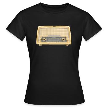 Retro Vintage Radio - Frauen T-Shirt - Schwarz - Vorne - AI Model Female 172 dark (172cm)
