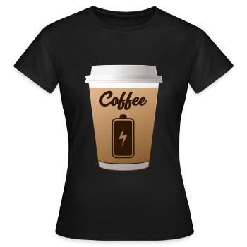 Coffee Charging - Women's T-Shirt - black - Front - AI Model Female 172 dark (172cm)