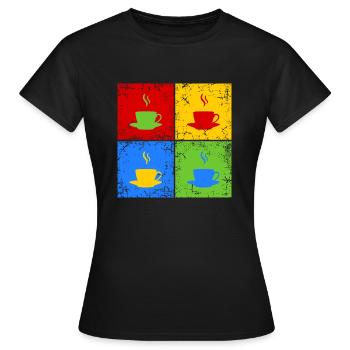 Café thé cappuccino - T-shirt Femme - noir - Devant - AI Model Female 172 dark (172cm)