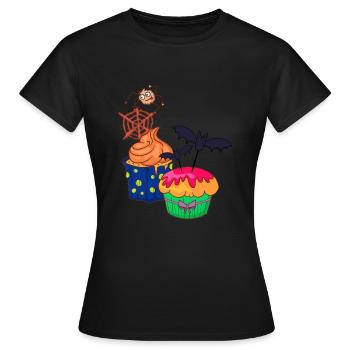 Halloween cupcake muffin cake baking sweets - Women's T-Shirt - black - Front - AI Model Female 172 dark (172cm)