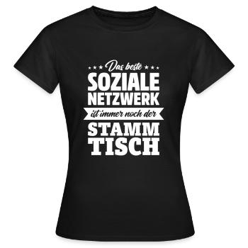 Bestes soziales Netzwerk: STAMMTISCH - Frauen T-Shirt - Schwarz - Vorne - AI Model Female 172 dark (172cm)