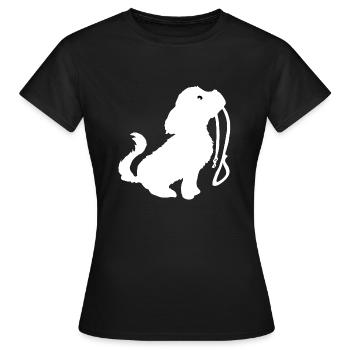 Chien en laisse - T-shirt Femme - noir - Devant - AI Model Female 172 dark (172cm)