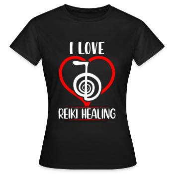 Dictons Reiki pour les Maîtres Reiki | Cadeaux Reiki - T-shirt Femme - noir - Devant - AI Model Female 172 dark (172cm)