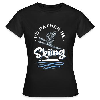 Winter sports Alpen Pistensau - Women's T-Shirt - black - Front - AI Model Female 172 dark (172cm)