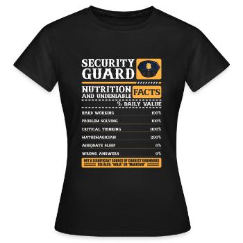 Service de protection de la profession d’agent de sécurité - T-shirt Femme - noir - Devant - AI Model Female 172 dark (172cm)