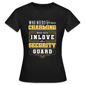 Agent de sécurité du Service de sécurité - T-shirt Femme - noir - Devant - AI Model Female 172 dark (172cm)