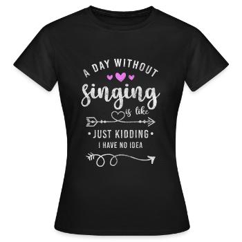 Sänger Melodie Gesang - Frauen T-Shirt - Schwarz - Vorne - AI Model Female 172 dark (172cm)