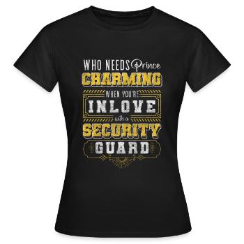Montre de travail d’agent de sécurité - T-shirt Femme - noir - Devant - AI Model Female 172 dark (172cm)