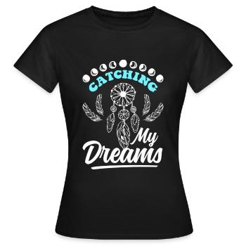 Dreaming Feathers Wishing Esotericism - Women's T-Shirt - black - Front - AI Model Female 172 dark (172cm)