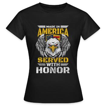 Amerika Stars and Stripes Soldat - Frauen T-Shirt - Schwarz - Vorne - AI Model Female 172 dark (172cm)