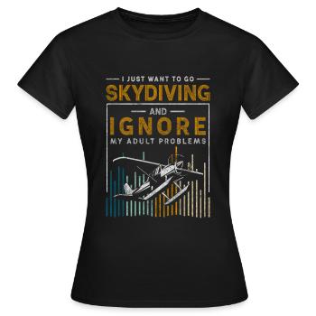 Parachutisme passion chute libre - T-shirt Femme - noir - Devant - AI Model Female 172 dark (172cm)