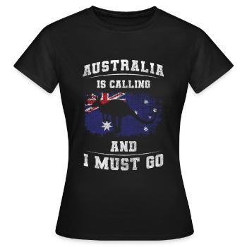 Voyage dans l’Outback Animal Kookaburra - T-shirt Femme - noir - Devant - AI Model Female 172 dark (172cm)