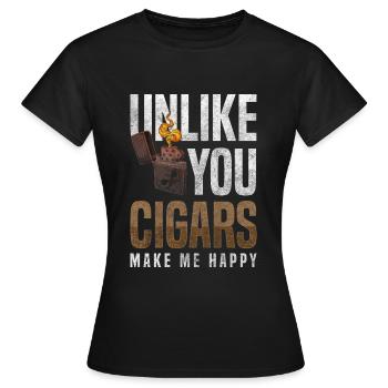 Zigarre Raucher Gentlemen Club Luxus Qualm - Frauen T-Shirt - Schwarz - Vorne - AI Model Female 172 dark (172cm)