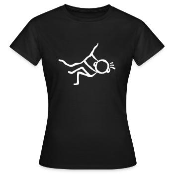 Strichmännchen - Bouldern Klettersport - Frauen T-Shirt - Schwarz - Vorne - AI Model Female 172 dark (172cm)