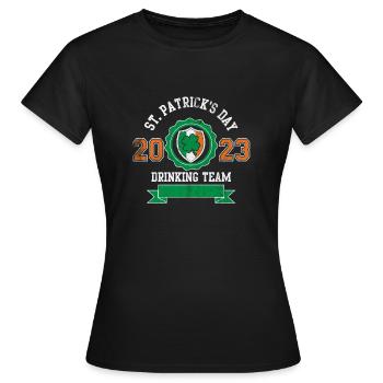Drink Team 2023 Bière irlandaise Saint-Patrick - T-shirt Femme - noir - Devant - AI Model Female 172 dark (172cm)