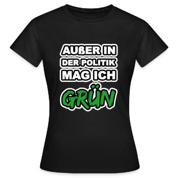 Grün - Frauen T-Shirt - Schwarz - Vorne - AI Model Female 172 dark (172cm)
