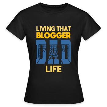Living That Blogger Dad Life Blogger Papa - Women's T-Shirt - black - Front - AI Model Female 172 dark (172cm)