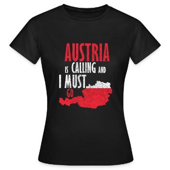 Autriche - T-shirt Femme - noir - Devant - AI Model Female 172 dark (172cm)
