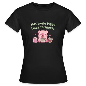 Mignon Ce petit cochon aime grignoter - T-shirt Femme - noir - Devant - AI Model Female 172 dark (172cm)